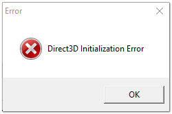 Ошибка Direct3D initialization error при запуске игры. Что делать?