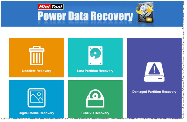 MiniTool Power Data Recovery glavnoe okno
