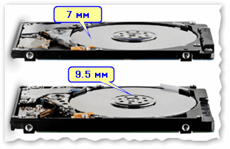 Толщины HDD 7 мм и 9.5мм