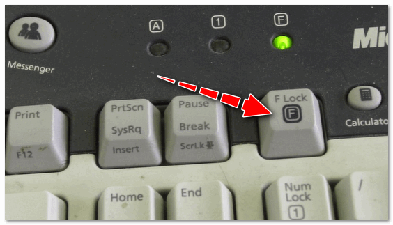 Клавиша F Lock (чаще всего встречается на классической клавиатуре, а не на ноутбуках)