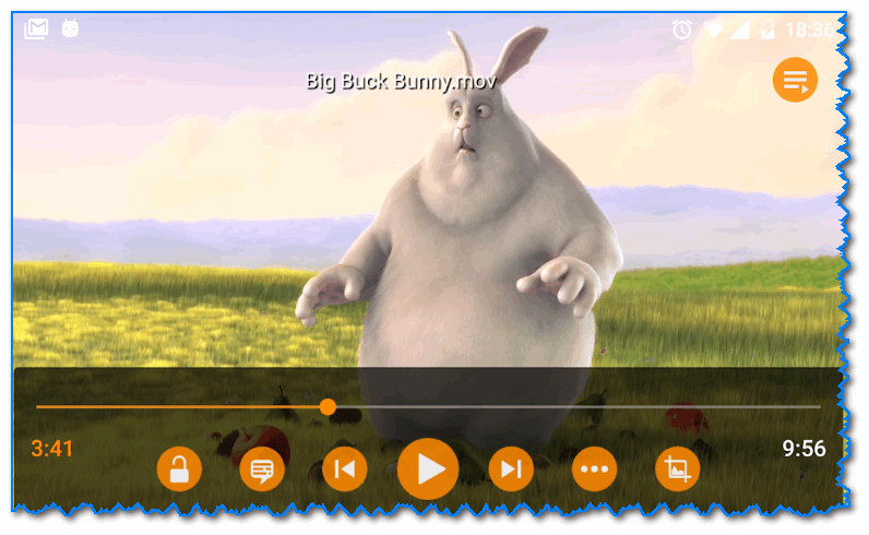 VLC (Android) - воспроизведение мультфльма (скрин от разработчиков)