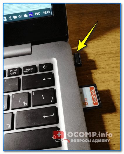Podklyuchenie adaptera k USB portu