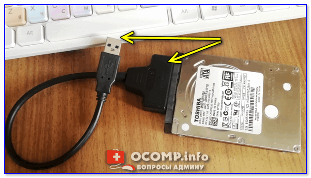Podklyuchenie diska k USB portu