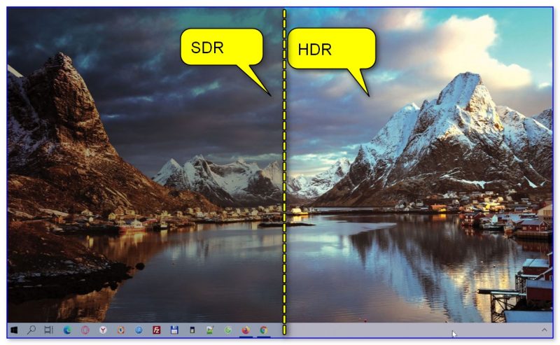 Разница в картинке SDR VS HDR (природа, горы, ландшафт)